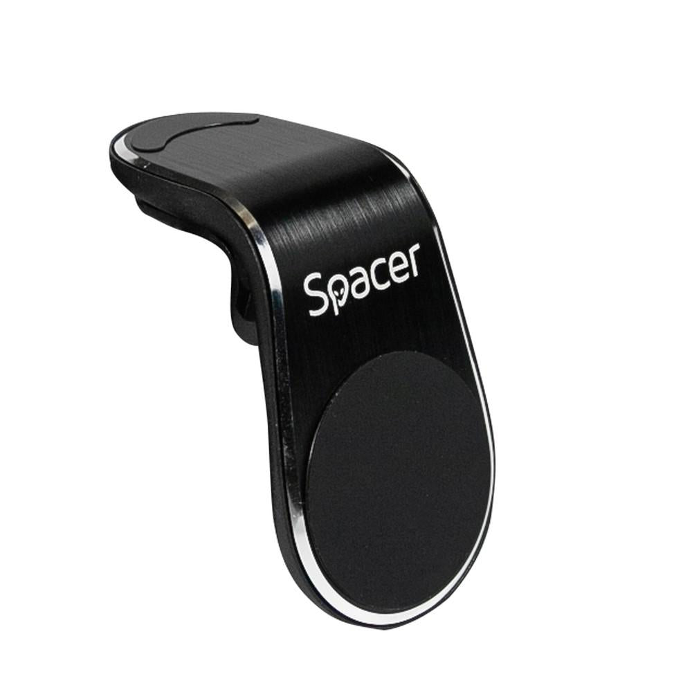 Suport telefon auto magnetic Spacer, grila ventilatie, 3.5-7 inch, rotire 360°, negru