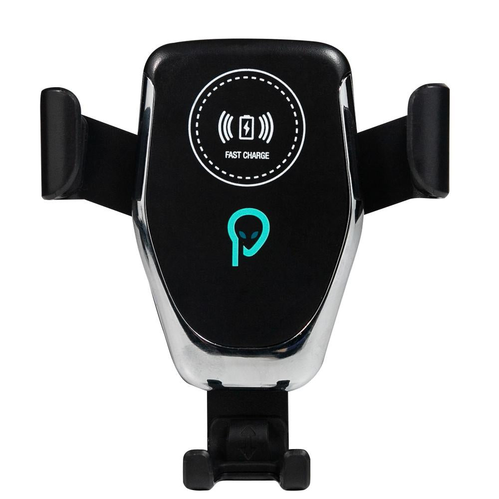 Suport Telefon Auto Spacer 2 in 1 cu Incarcare Wireless Qi 10W, Negru